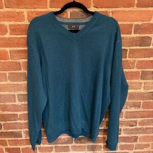 J. Crew Men's Teal Cashmere V-Neck Sweater